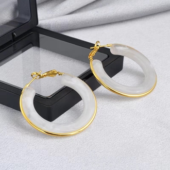 Eyram Eclipse Hoop Earrings - White 