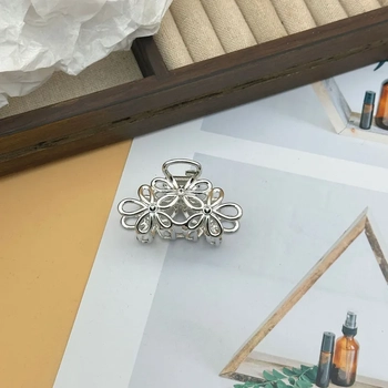 Bloom Hollow Hair Claw - Silver 