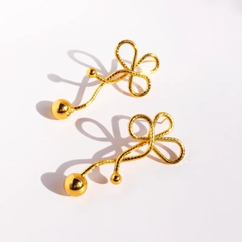 Eloise Gold Bow Stud Earrings - Default M