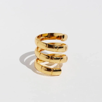 Waveform Gold Plated Statement Ring - Default M