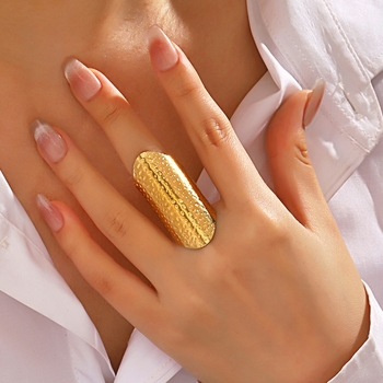 Solace 18K Gold Stainless Steel Ring - Default M