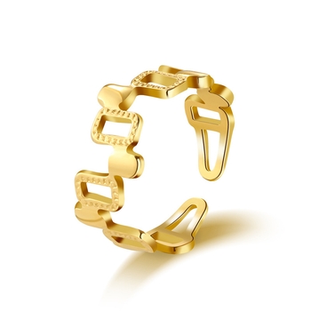 Evolé Geometric 18K Gold-Plated Stainless Steel Ring - Default M