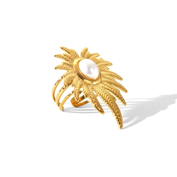 Luna Leaf open Ring
