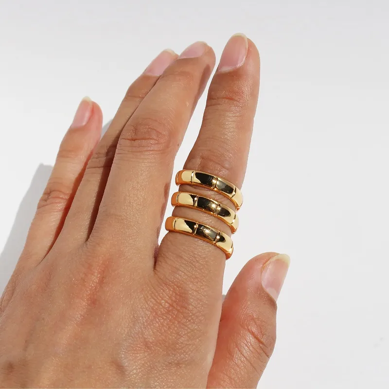 Waveform Gold Plated Statement Ring