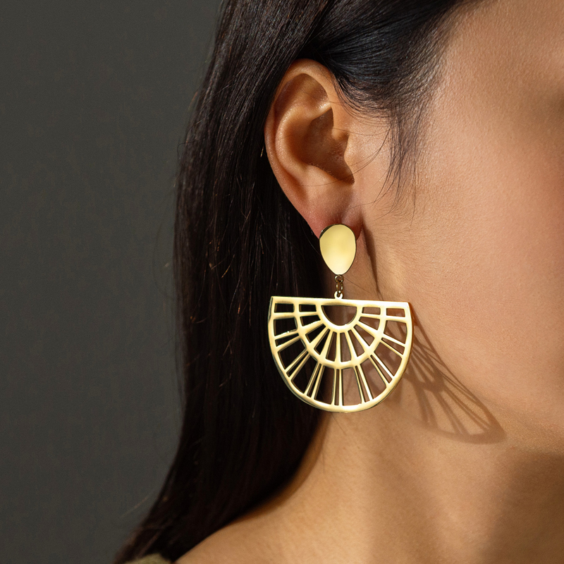 HollowGold Drops Earrings